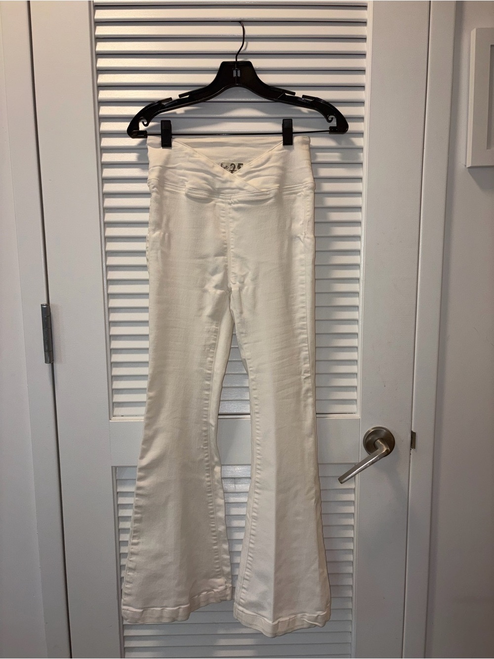 Free People White Flare Jeans with Wide Leg